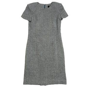 ALGO Women's Size 38 Wool Cashmere Blend Grey Midi Length Short Sleeve Dress